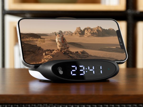 Настольные часы с беспроводной зарядкой Rombica Chronos