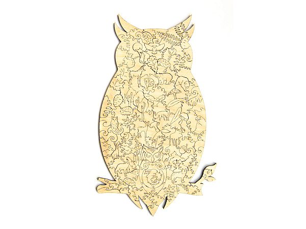 Деревянный пазл Unidragon Чарующая сова (35 × 21 см, 187 дет.)