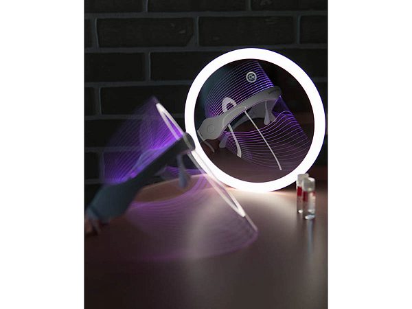 Светодиодная LED маска для омоложения кожи лица и шеи с 7 цветами Gezatone m1030