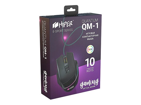 Игровая мышь HIPER Quantum QM-1 Black USB