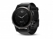 Спортивные часы Garmin Fenix 5S Sapphire черные с черным ремешком