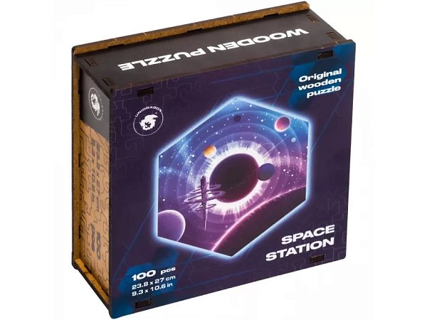 Деревянный пазл Unidragon Hexagon Космическая Станция (23,8 x 27 см, 100 дет.)