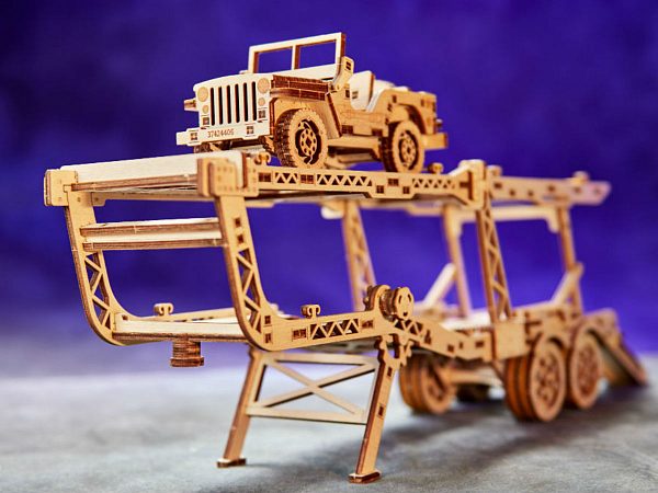 Механический 3D-пазл из дерева Wood Trick Прицеп Автовоз